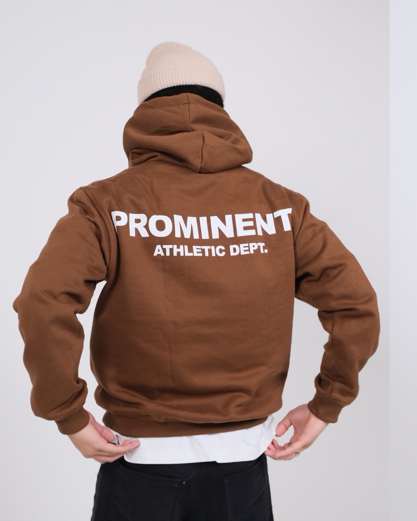 Prominent Athletic Dept. Hoodie in Brown