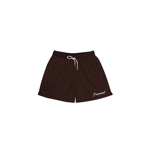 Script Logo Mesh Short in Brown