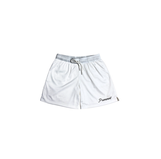 Script Logo Mesh Short in White