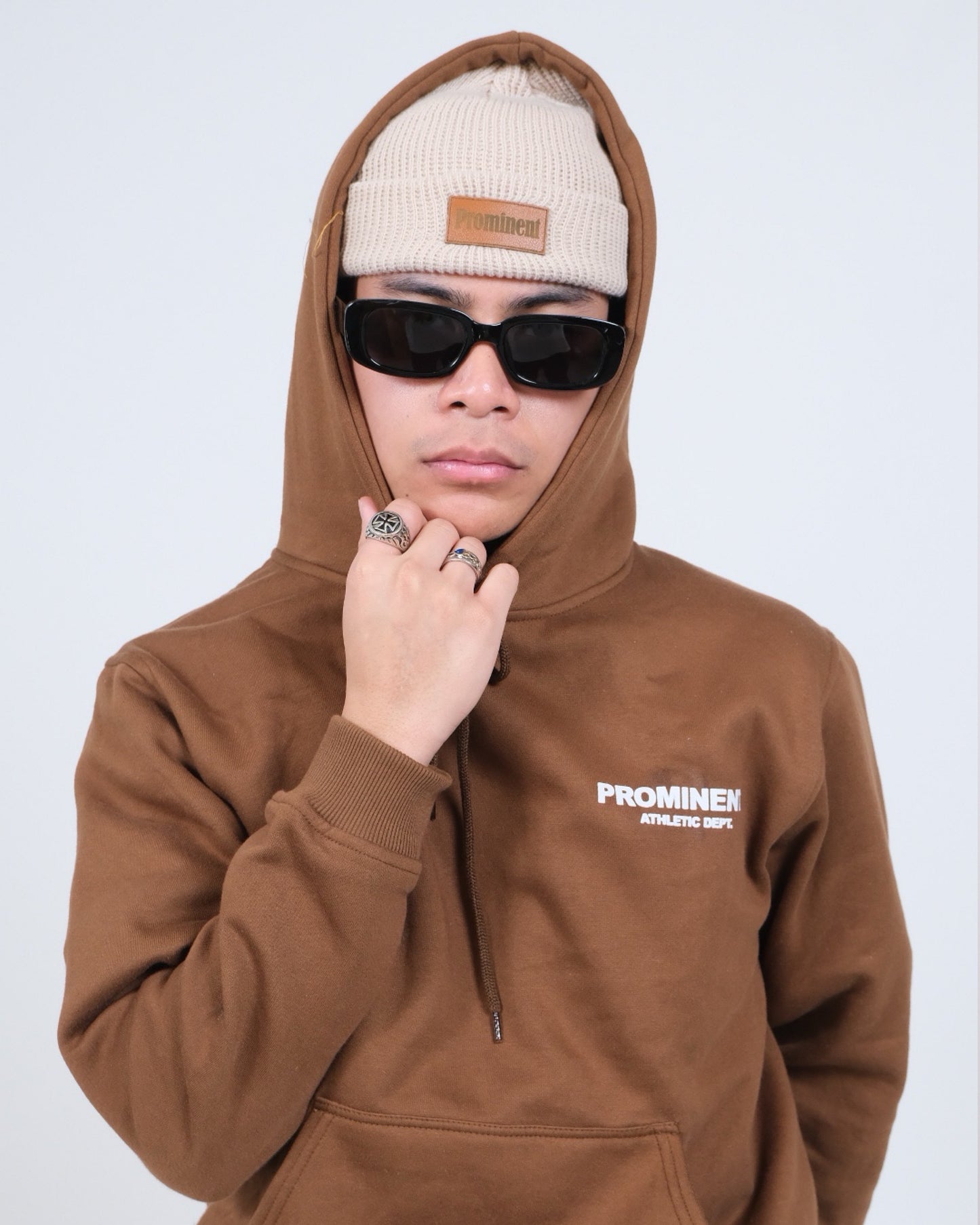Prominent Athletic Dept. Hoodie in Brown
