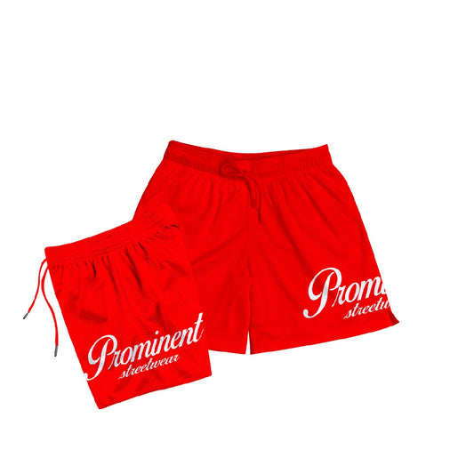 Prominent OG Plain Red Mesh Short in Red