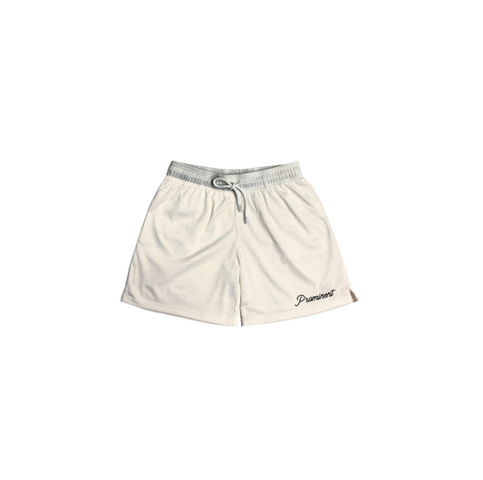 Script Logo Mesh Short in Beige
