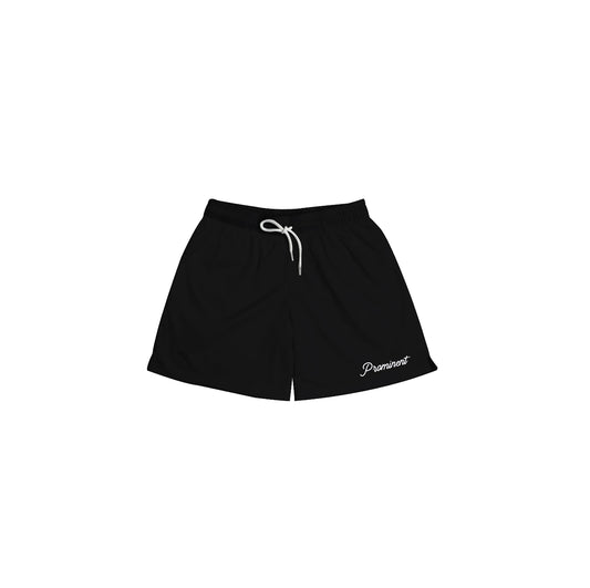 Script Logo Mesh Short in Black